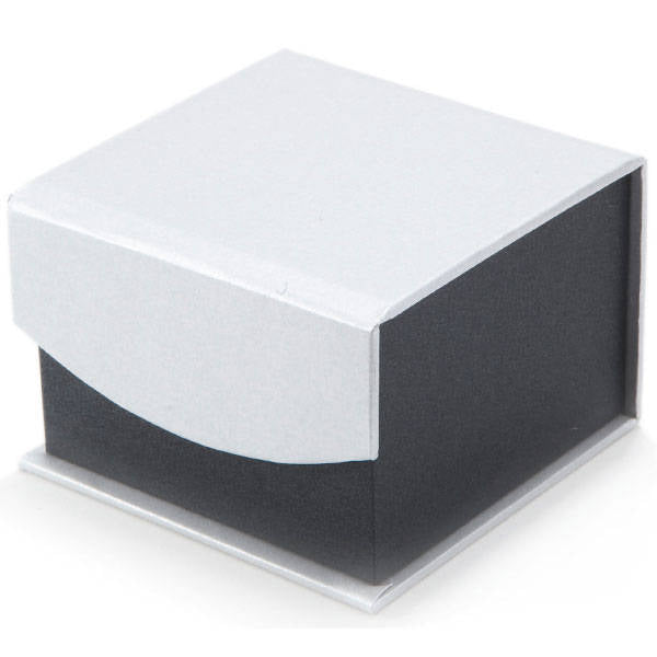Brushed Silver Square Mens Cufflinks A Curve In The Road Black Accent Cuff Links The Big Day with Gift Box Image 4