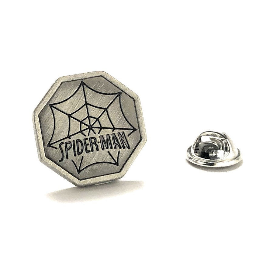 Enamel Pin Spiderman Pewter Lapel Pin Super Hero Spider Man Tie Tack Husband Gifts for Dad Gifts for Him spider web Image 1