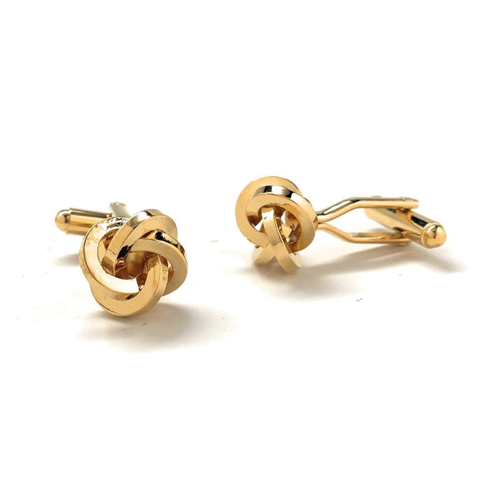 Gold Classic Knots Cufflinks Bullet Backing Cuff Links Comes with Cufflinks Box Image 2