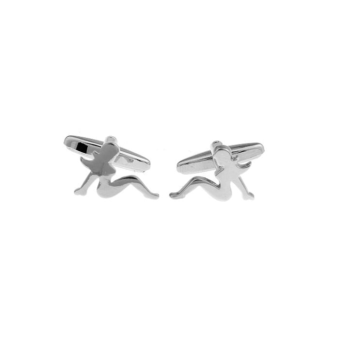Girl Mud Flap Cufflinks Keep on Trucking on the Road Again Car Driver Trucker Flaps Cool Fun Cuff Links Comes with Gift Image 2
