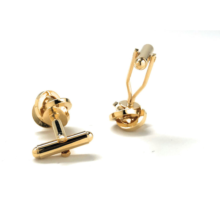 Gold Classic Knots Cufflinks  Bullet Backing Cuff Links Comes with Cufflinks Box Image 3