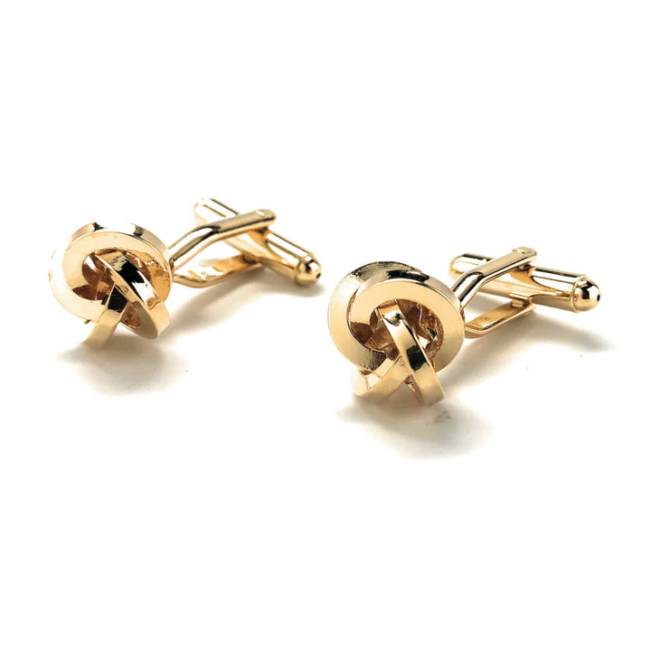 Gold Classic Knots Cufflinks  Bullet Backing Cuff Links Comes with Cufflinks Box Image 4