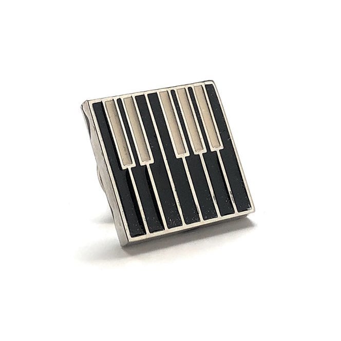 Black Enamel Pin Piano Keys Ebony and Ivory Tie Tack Tie Pin Image 2