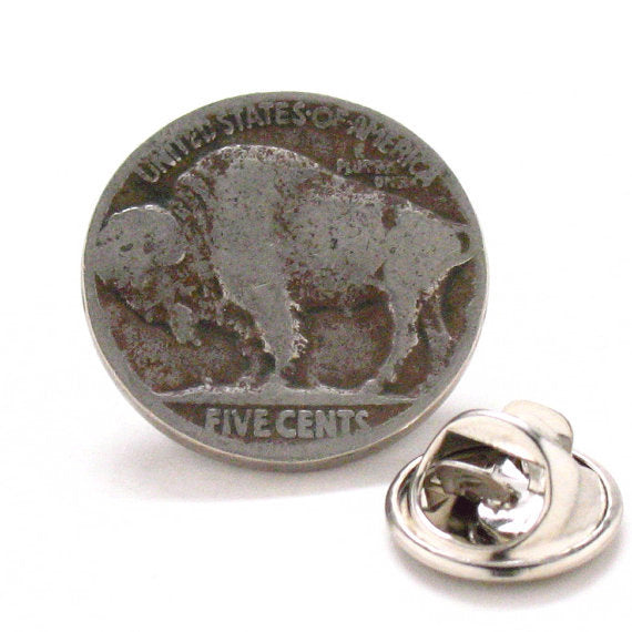 Birth Year Enamel Pin Buffalo Nickel Tie Tack Lapel Pin Suit Coin Money Trade Finance United States Native American Image 1