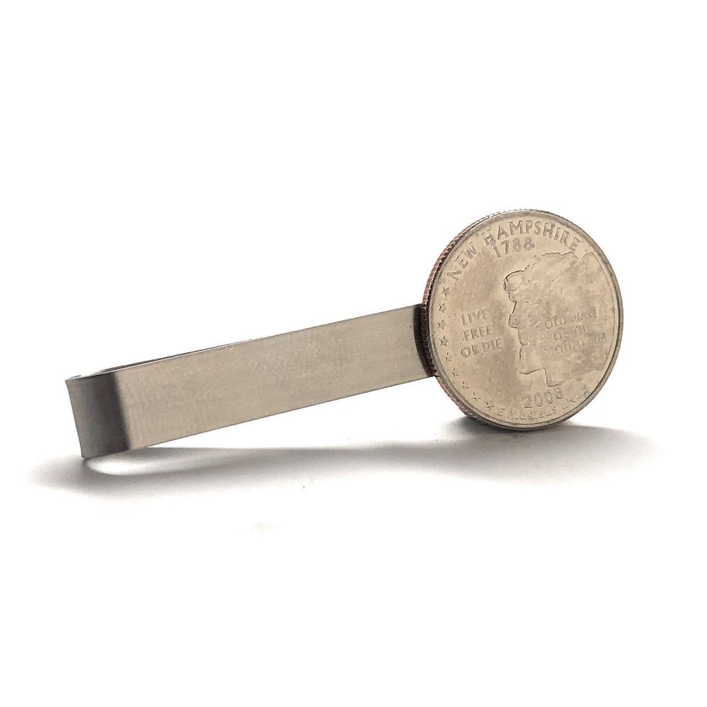 Tie Clip Authentic Hampshire State Quarter Enamel Coin Tie Bar Collector Missionary Hard Coins Cool Gift Image 2