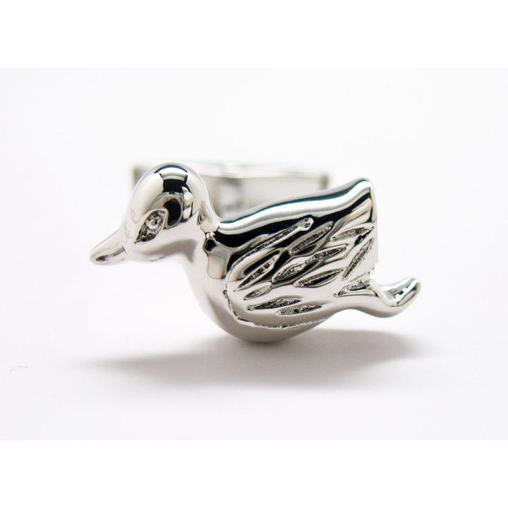 Baby Duck Cufflinks Shiny Silver Tone Cuff Links Image 1