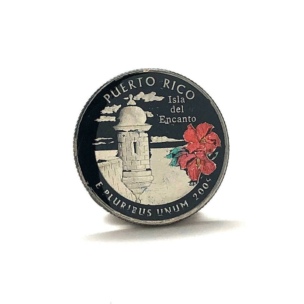 Enamel Pin Hand Painted Puerto Rico State Quarter Enamel Coin Lapel Pin Tie Tac Collector Travel Souvenir Coins Image 2