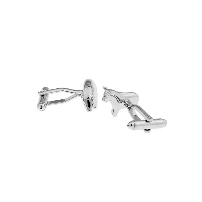 Silver Tone Bear and Bull Cufflinks Cuff Links Stock Market Financial Cufflinnks Image 2