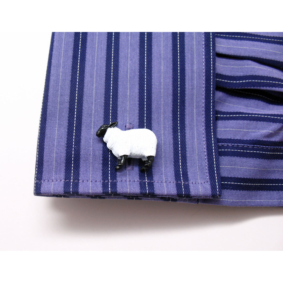 Counting Sheep Cufflinks All Night Long Enamel Cuff Links Image 4