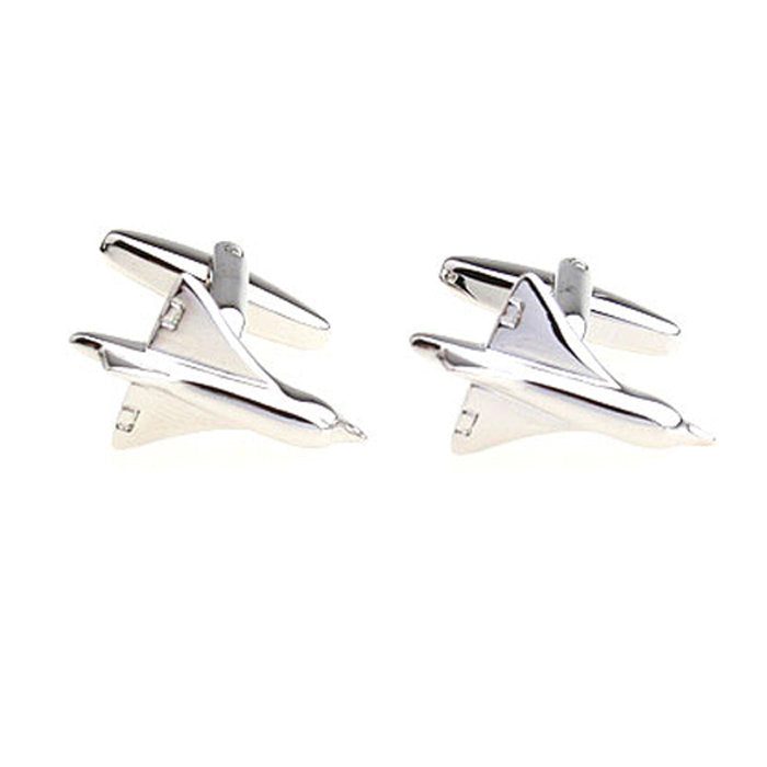 Jet Fighter Cufflinks Delta Wing Plane Cuff Links Airplane Pilot Gift Image 1