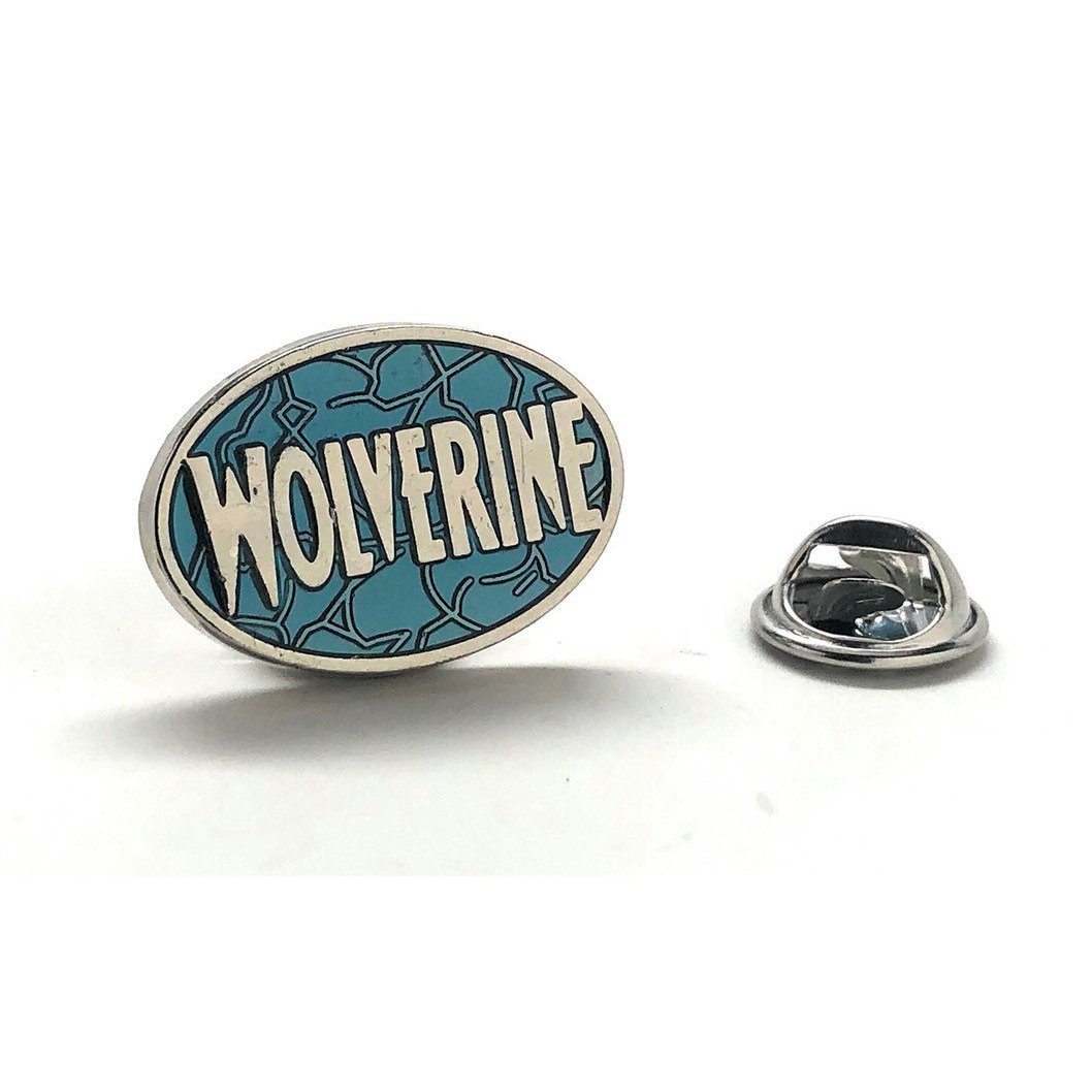 Enamel Pin Vintage Wolverine Lapel Pin Blue Enamel Heavy Tie Tack Super Hero Image 1