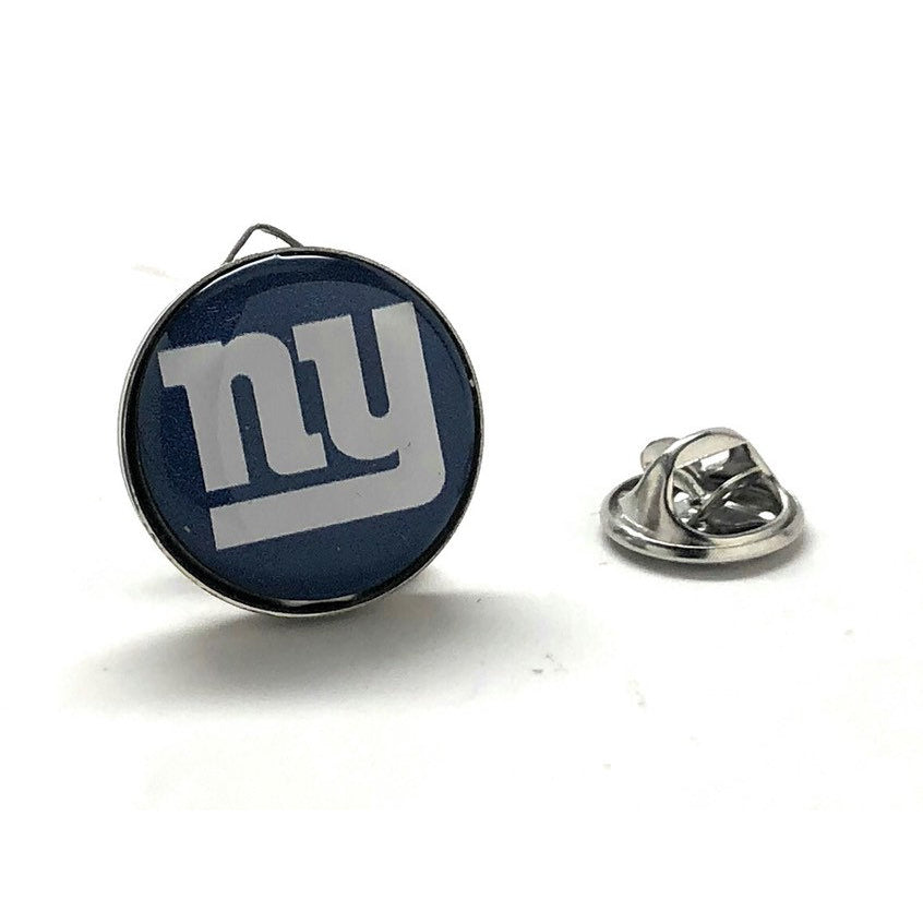 York Giants NFL Football Lapel Pin Silver Tone Enamel Pin Football Team Jewelry Image 1