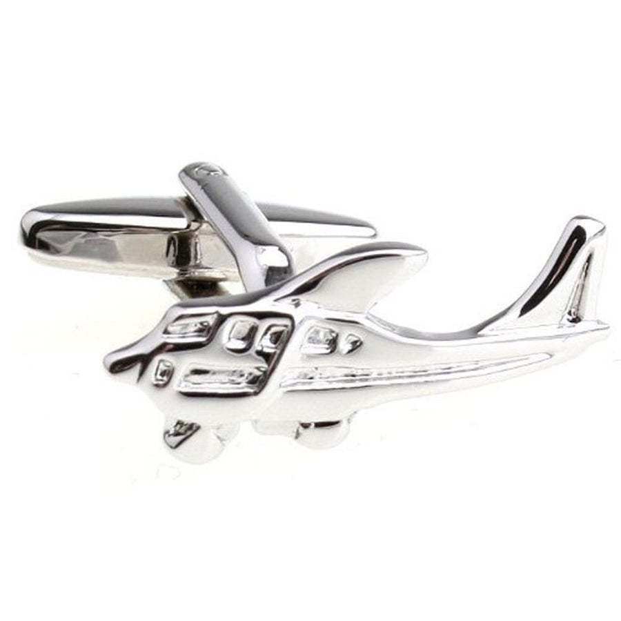 Silver Cessna Skycatcher Aeroplane Cufflinks Cuff Links Silver Cufflinks Plane Pilot Aviator Cuff Links Image 1