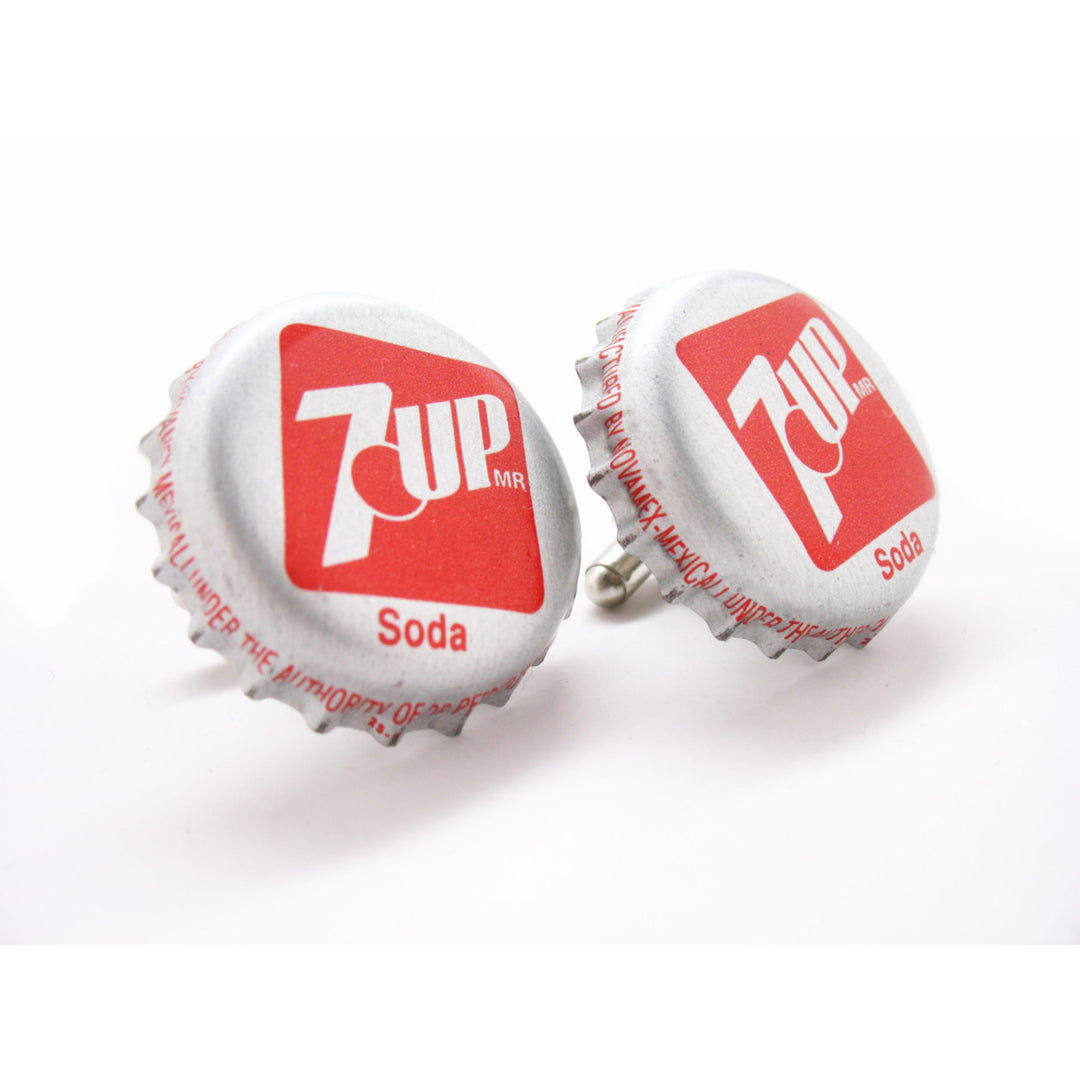 7up Cufflinks Vintage Bottle Cap Soda Drink Pepsi 7 UP Cuff Links Image 3