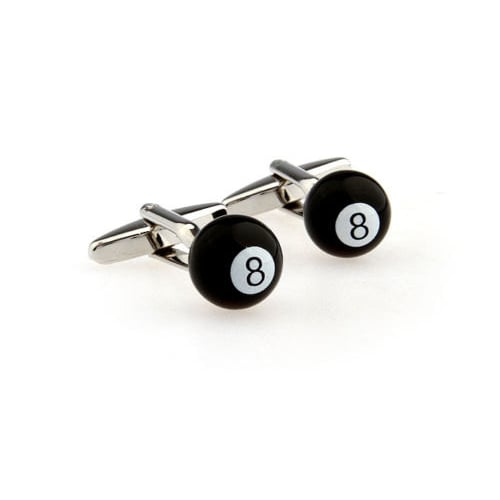 8 Pool Billiards Player Eight Ball Corner Pocket 3D Cufflinks Cuff Links Image 2