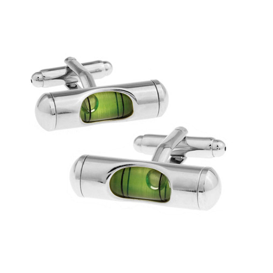 Level Cufflinks Unique Green Level Builder Construction Cufflinks Cufflinks Image 1