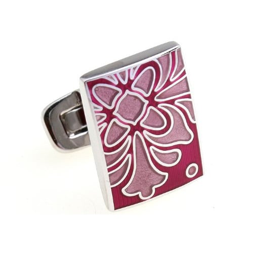 Manhattan Morning Enamel Fleur Solid Post Whale Tail Backing Cufflinks Cuff Links Comes with Gift Box Image 1