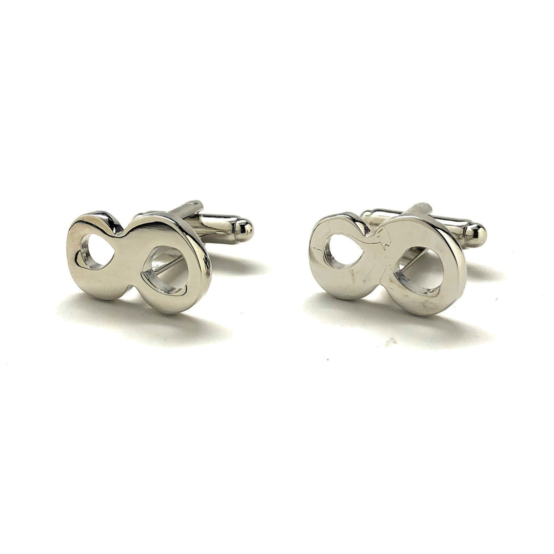 Silver infinity Cufflinks Love Eternal Cuff Links for Groom Father of the Bride Wedding Marriage Anniversary Love Image 4