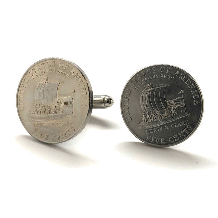 Birth Year US Louis and Clark Nickel Cufflinks uncirculated 2005 Specially United States Government Issue Coins Rare Image 4