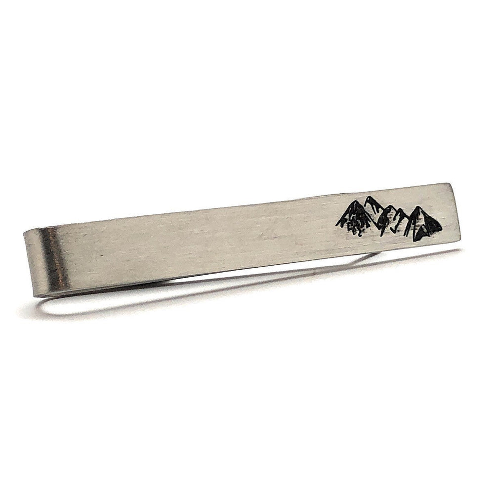 Mountain Climbing Tie Bar Tie Clip Hiking Backpacking Outdoors Camping Gift Rock Climbing Nature Rock Skiing with Gift Image 2