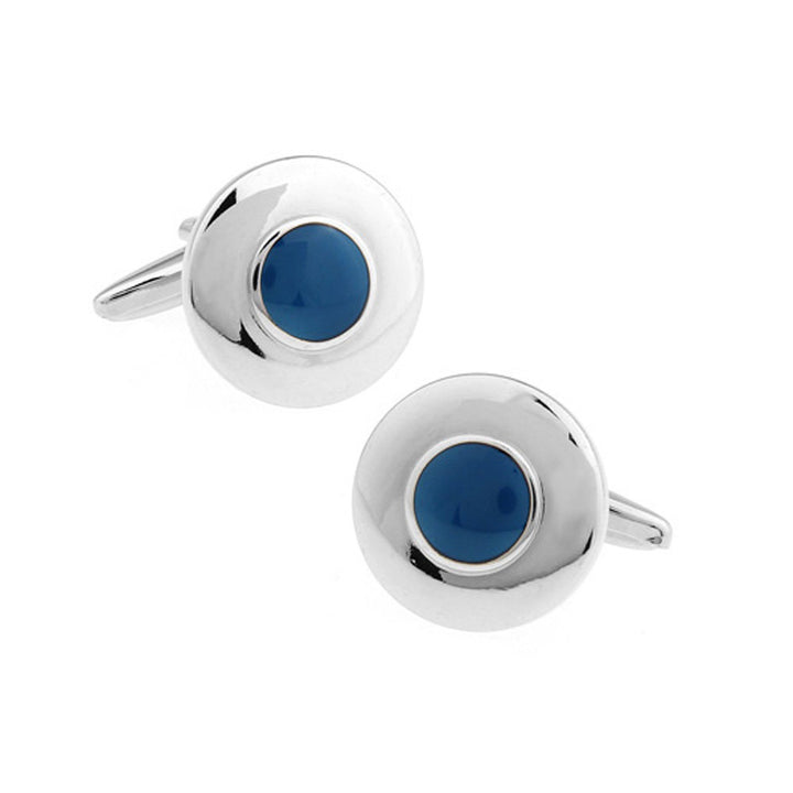 Silver Dome Mens Cufflinks Blue Eye Silver Cufflinks Cool Guy Gifts Wedding Cufflinks Custom Cufflinks Unique Jewelry Image 1