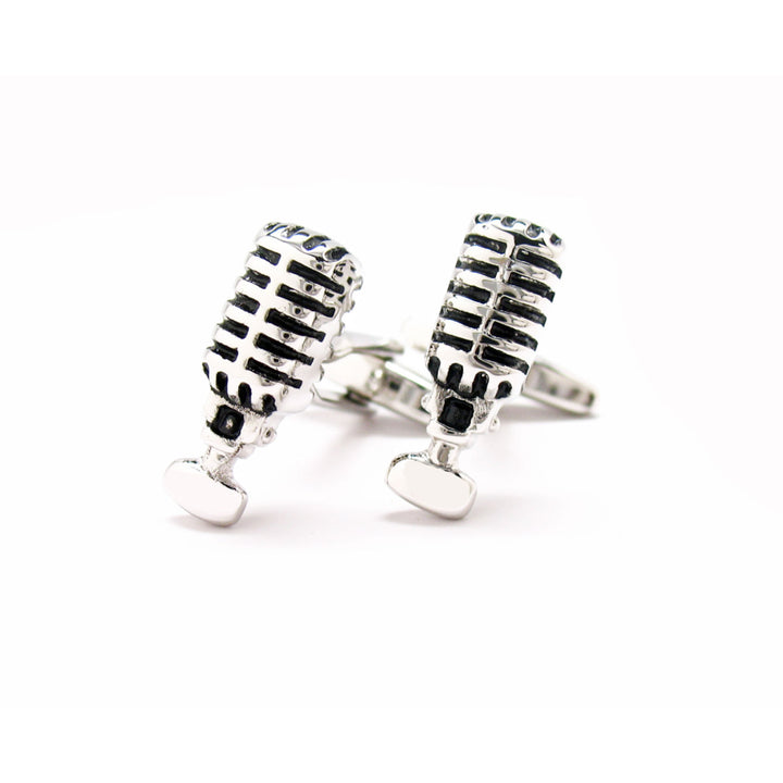 Old School Talk Show Broadcast Microphone Cufflinks DJ Radio Cuff Links Comes with Gift Box Image 3