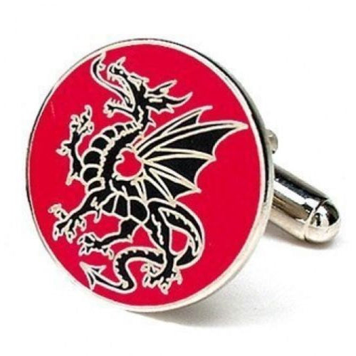 Lucky Aragon Dragon Cufflinks Red Black Cufflinks Cuff Links Image 1