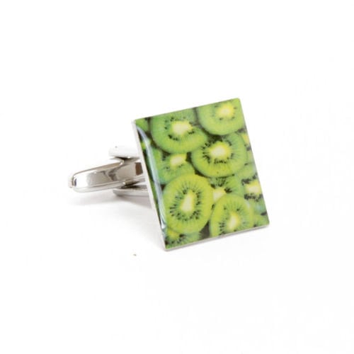 Slices of Kiwi Cufflinks Fun Food Fruit Zealand Kiwi Cuff Links Image 1