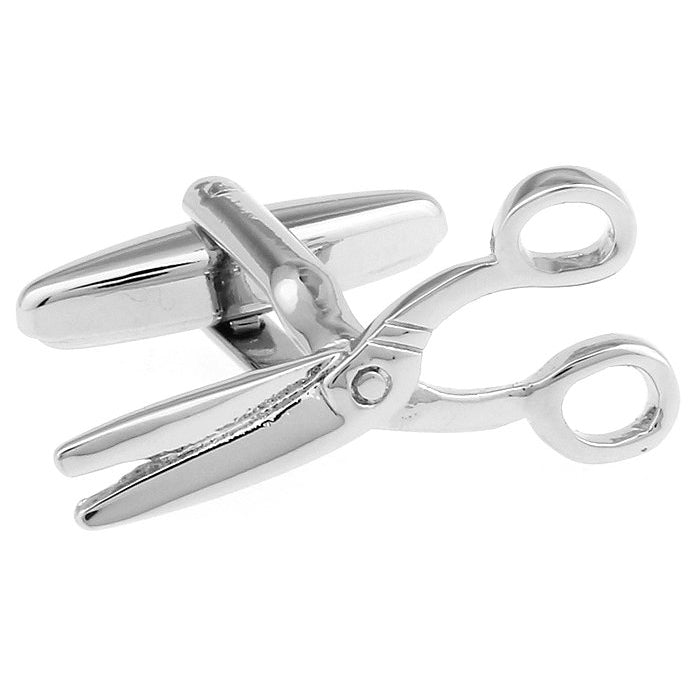 Scissors Cufflinks Silver Barber Hair Dresser Stylist Barber Shop Cuff Links Image 1