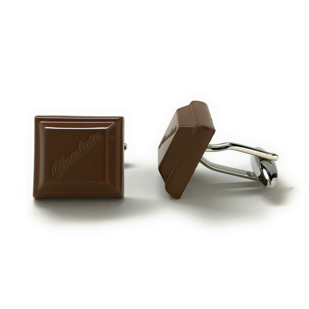 Milk Chocolate Cufflinks Everythings Better with Chocolate Lovers Delight Fun Cool Unique Cuff Links Candy Bar Gifts for Image 2