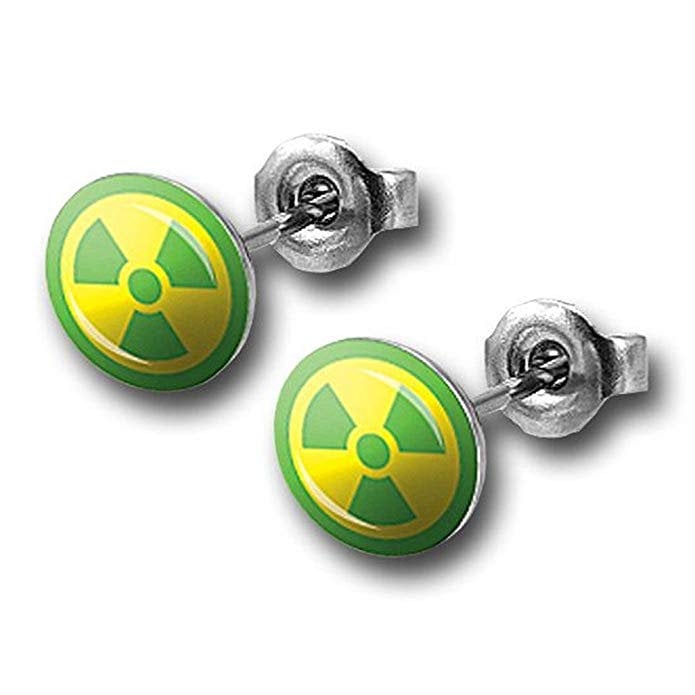 Earrings Hulk Green Radioactive Logo Petite Stud Earrings Superhero Incredible Hulk Collection Jewelry Image 1