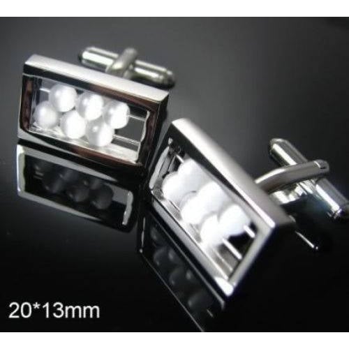 Silver White Abacus Cufflinks Counting Frame Math Teacher Accountant Financial Cufflinks Cuff Links Custom Cufflinks Image 1