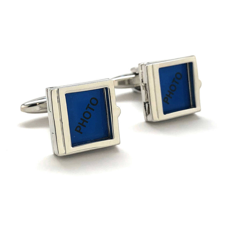 Cufflinks Classic Square Photo Frame Silver Tone Cuff Links Ready to Frame a Picture Or Anything You Like Cool Fun Comes Image 1