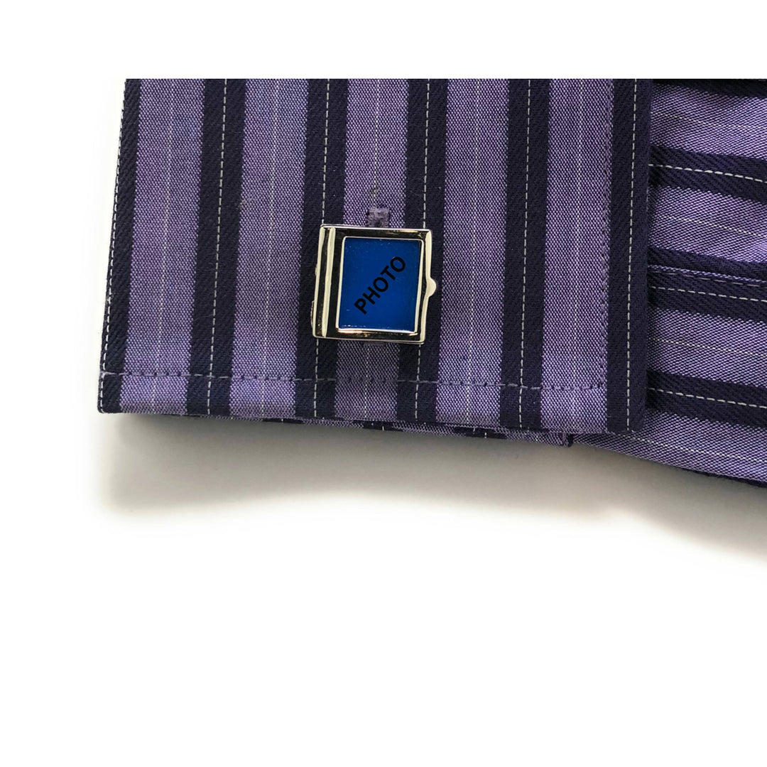 Cufflinks Classic Square Photo Frame Silver Tone Cuff Links Ready to Frame a Picture Or Anything You Like Cool Fun Comes Image 4