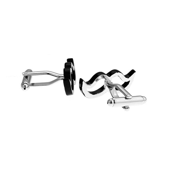 Like Papa Moustache Cut Out Cufflinks Gunmetal Beard Power Cuff Links Beard Whiskers Mustachio Husband Mustache Movember Image 3