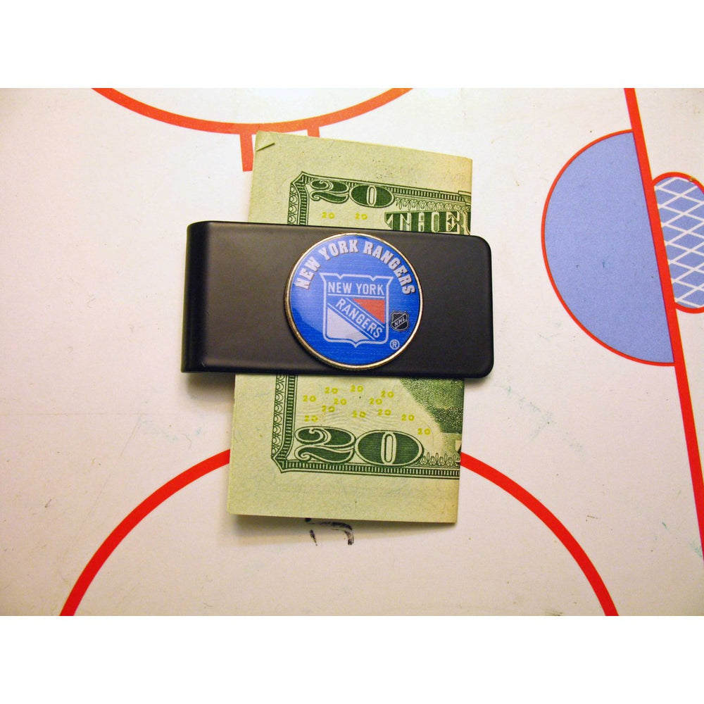 Money Clip Black Edition York Rangers NHL Hockey Made from US State Quarter One of a Kind Very Cool Present for Dad Image 2