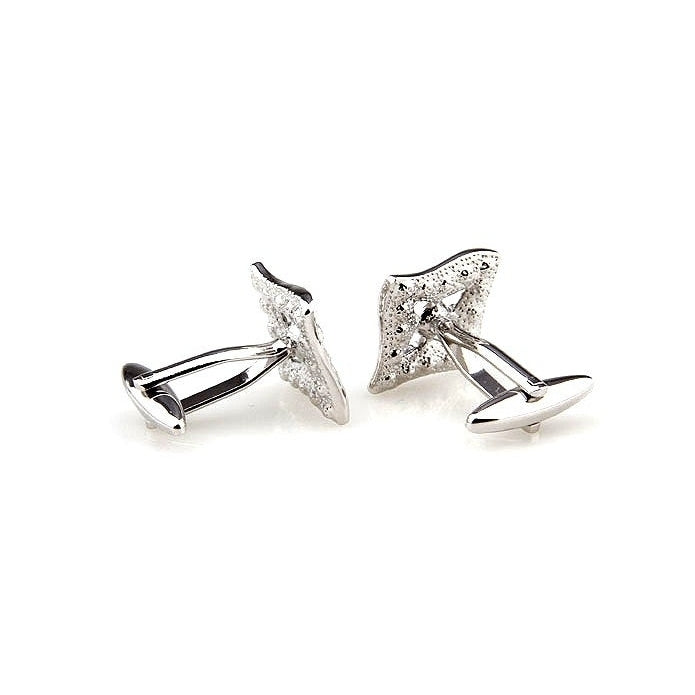 Silver Center Star Cufflinks Cut Crystals Formal Wear Cuff Links Cufflinks Image 4