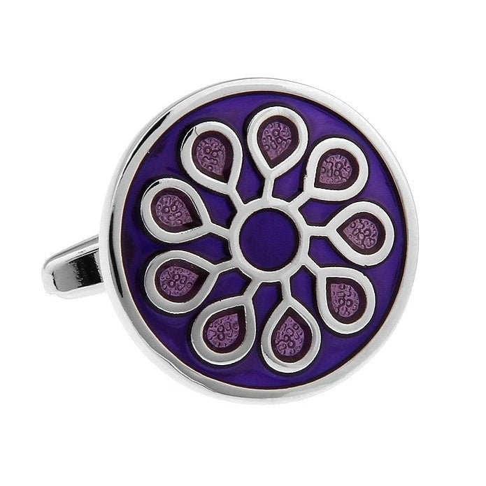 Purple Lavender Wedding Always Remember Flower Cufflinks Cuff Links Image 1