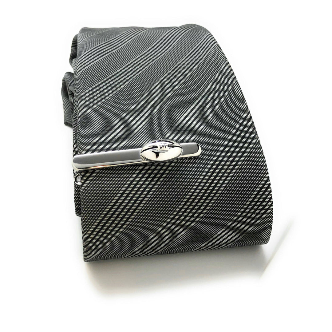 Football Tie Clip Silver Tone Fashion Fun Cool Unique Mens Tieclip Tie Clasp Foot Ball Player Comes with Box stocking Image 3