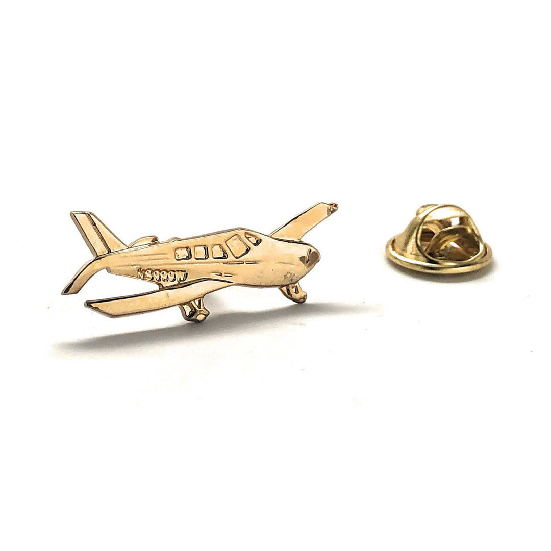 Cessna Airplane Enamel Pin Gold Lapel Pin Gold Tone Pilot Aviator Tie Tack Image 1