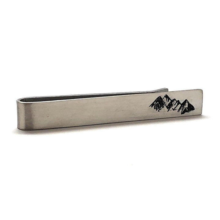 Mountain Climbing Tie Bar Tie Clip Hiking Backpacking Outdoors Snowboarding Camping Gift Nature Rock Skiing Very Cool Image 3