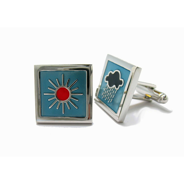 Weather Cufflinks Sunshine Sunny Cloudy Storm News Anchor Weatherman Weather woman Meteorologists Cuff Links Predict Image 1