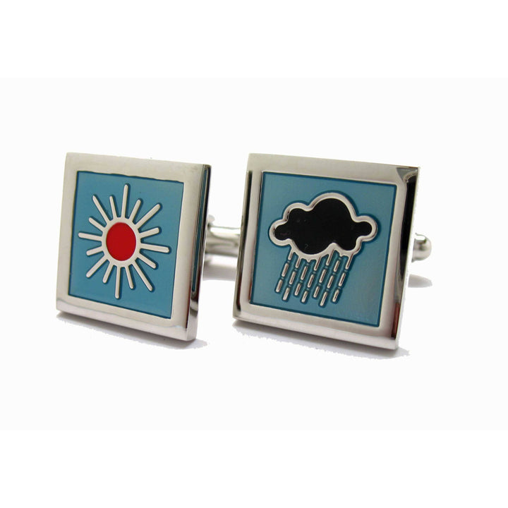 Weather Cufflinks Sunshine Sunny Cloudy Storm News Anchor Weatherman Weather woman Meteorologists Cuff Links Predict Image 3