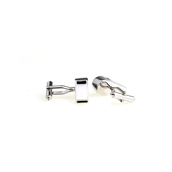 Silver Whistle Sports Collection Silver Tone Blow the Ref Whistle Referee Cuff Links Comes with Gift Box Image 3