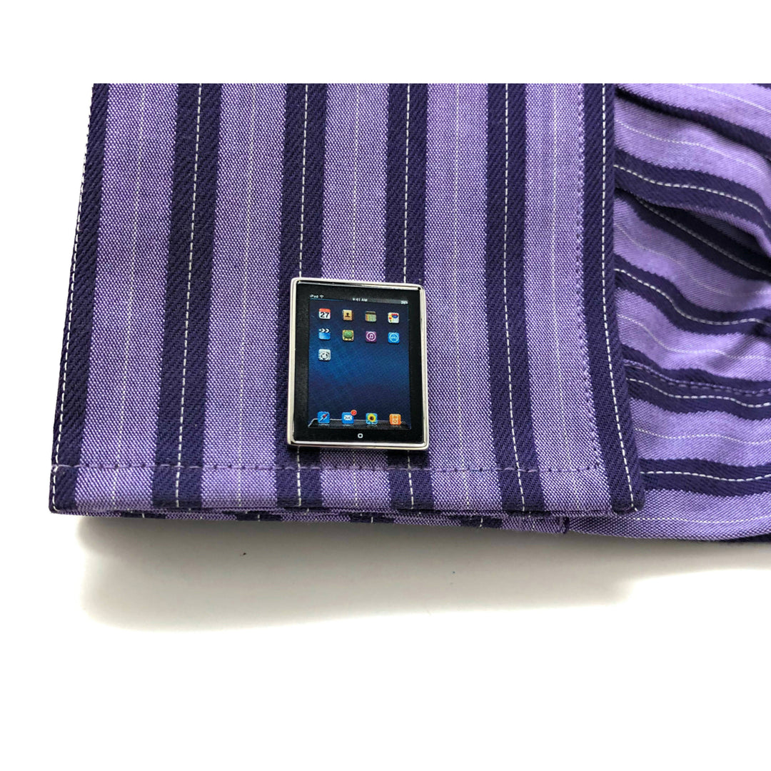 Tablet Computer Cufflinks Black Edition Nerdy Party Master Unique Very Cool Fun Cuff Links High Tech Cuff Links Gift Image 4