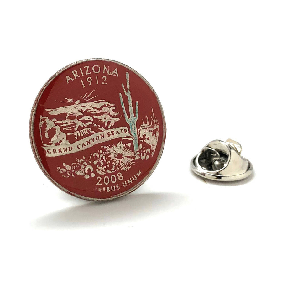 Collector Hand Painted Arizona State Quarter Enamel Coin Lapel Pin Tie Tack Travel Souvenir Coins Keepsakes Cool Fun Image 1