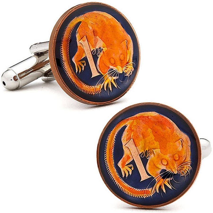 Enamel Cufflinks Australian Coins Royal Blue Orange Australia Enamel Coin Jewelry Painted Jewelry World Cuff Links One Image 1