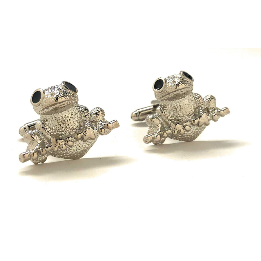 Tree Frog Cufflinks Silver Tone Big Fun Amazon Frog Cuff Links Image 1