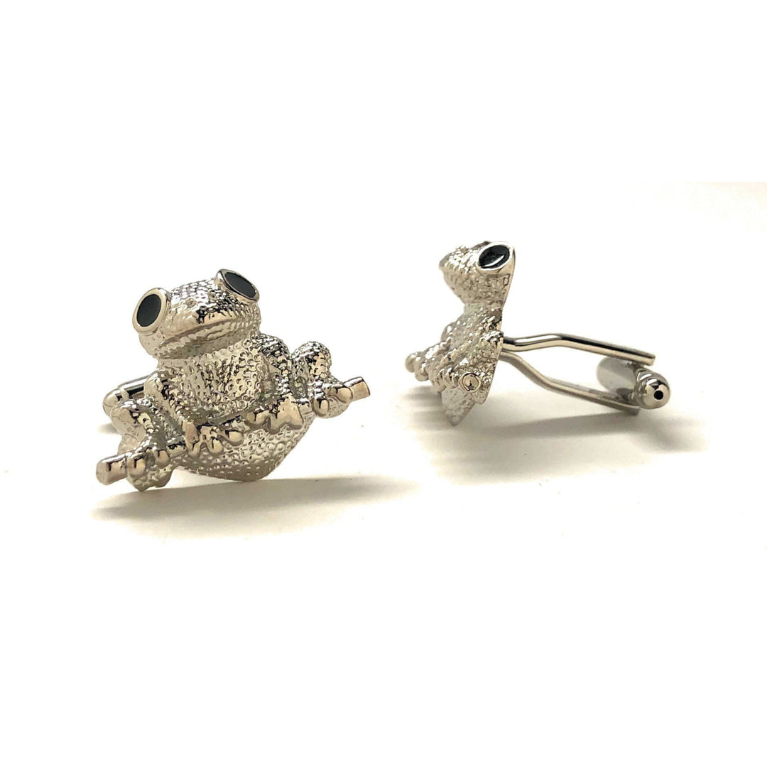 Tree Frog Cufflinks Silver Tone Big Fun Amazon Frog Cuff Links Image 2