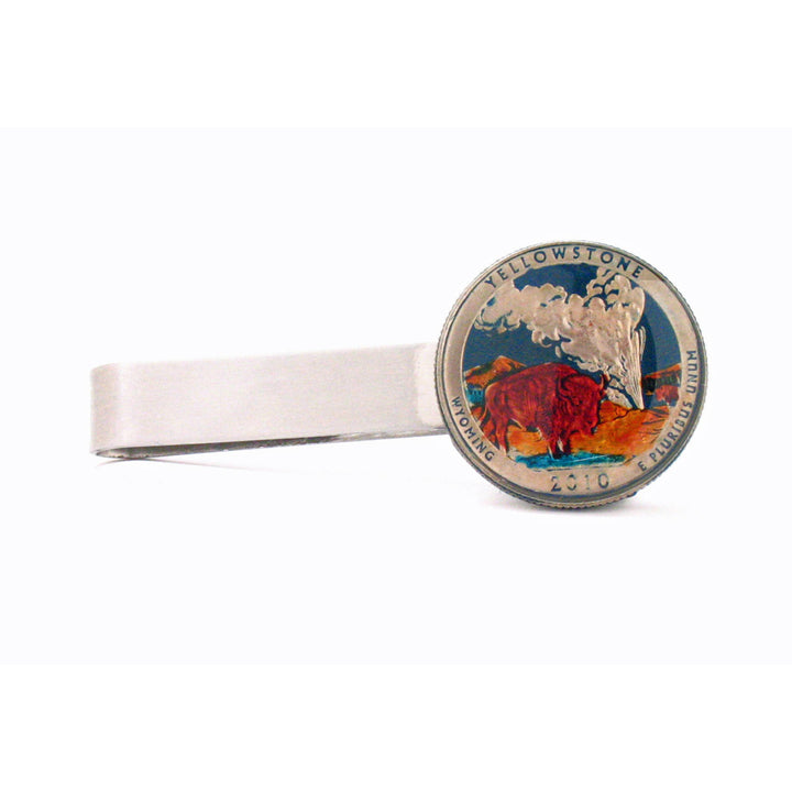 Birth Year Enamel Coin Yellowstone Tie Bar National Parks US Quarter Hand Painted Coin Souvenir Unique Rare Fun Gift Image 2